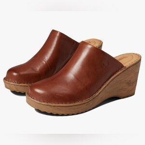 Born Natalie Leather Clog/Wedge Size 8